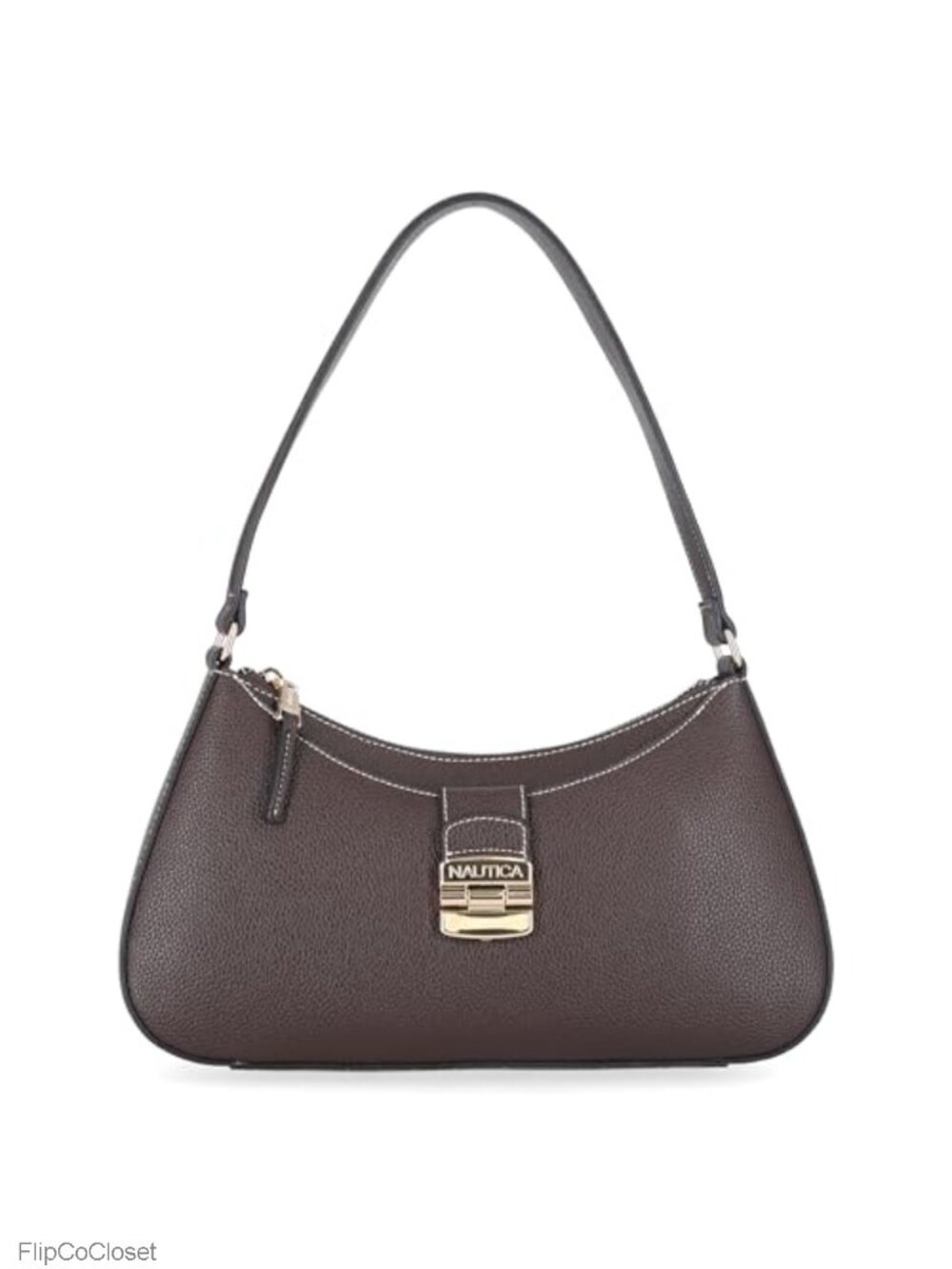 Vegan Leather Hobo Bag Large Shoulder Handbag Zip Closure Purse